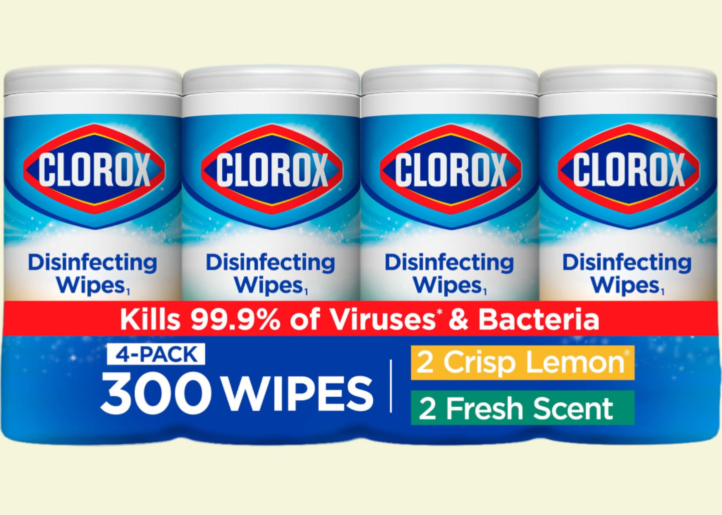 Clorox Disinfecting Wipes Variety, 75 Wipes 4 Pack