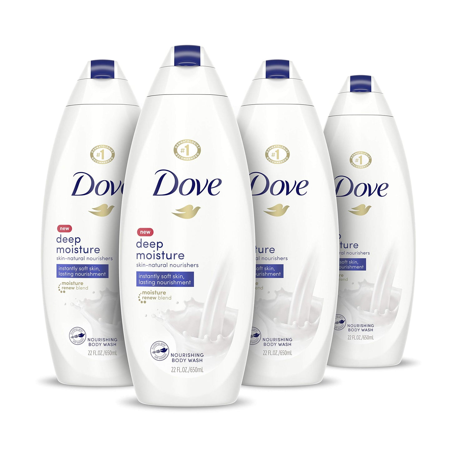 Dove Deep Moisture Body Wash, Pack of 4, 22oz
