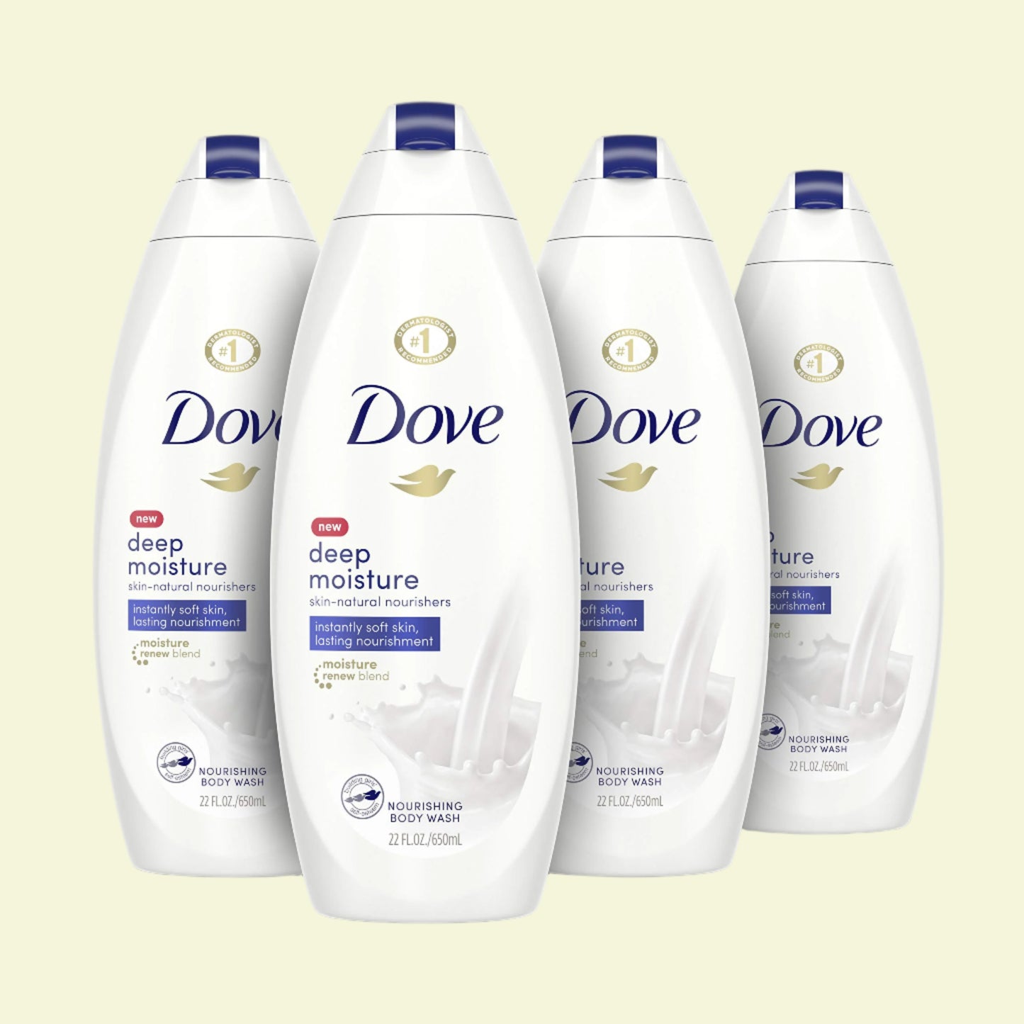 Dove Deep Moisture Body Wash, Pack of 4, 22oz