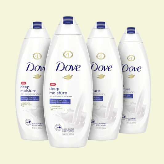 Dove Deep Moisture Body Wash, Pack of 4, 22oz