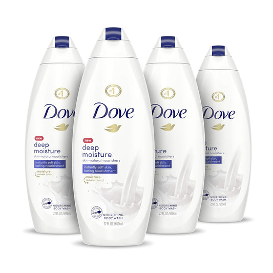 Dove Deep Moisture Body Wash, Pack of 4, 22oz